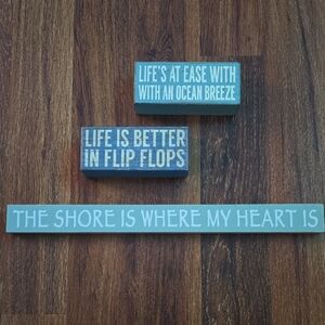 Coastal Wall Decor Set - Blue and White